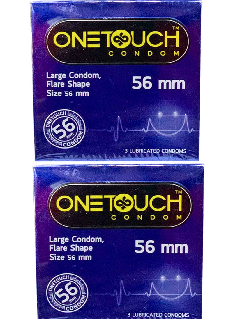 ون تاتش وان تاتش واقي ذكري كبير 56 ملم 2 قطعه