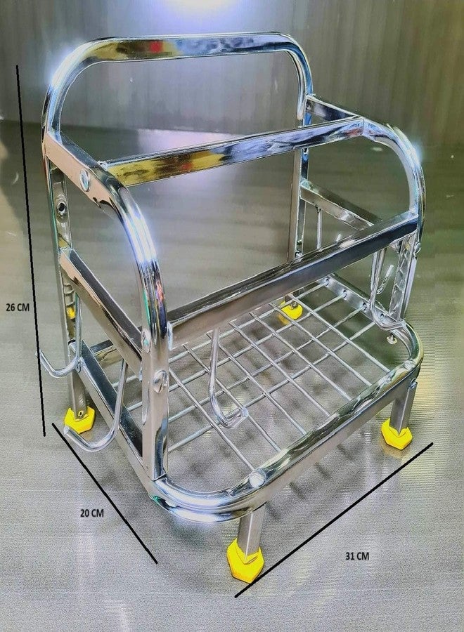 Homify Chakla Belan Tawa Chimta Lighter Stand 5 in1 Holder Stainless Steel Chakla/Belan Kitchen Rack for Home Chakla/Belan Kitchen Rack (Steel) - Image 2