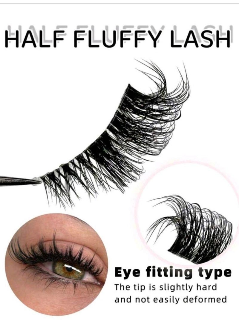 شي إن 9 Pairs Half Lashes With Clear Band Natural Look Cat Eye Lashes - Image 2