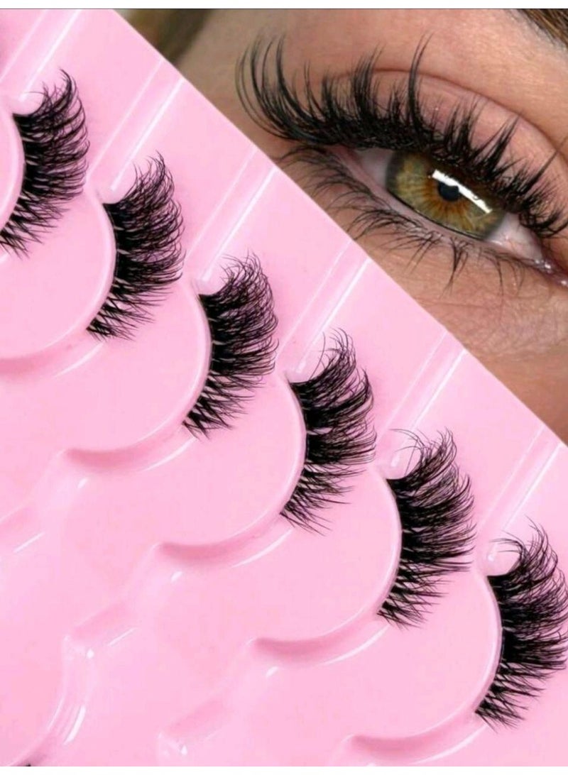 شي إن 9 Pairs Half Lashes With Clear Band Natural Look Cat Eye Lashes - Image 1