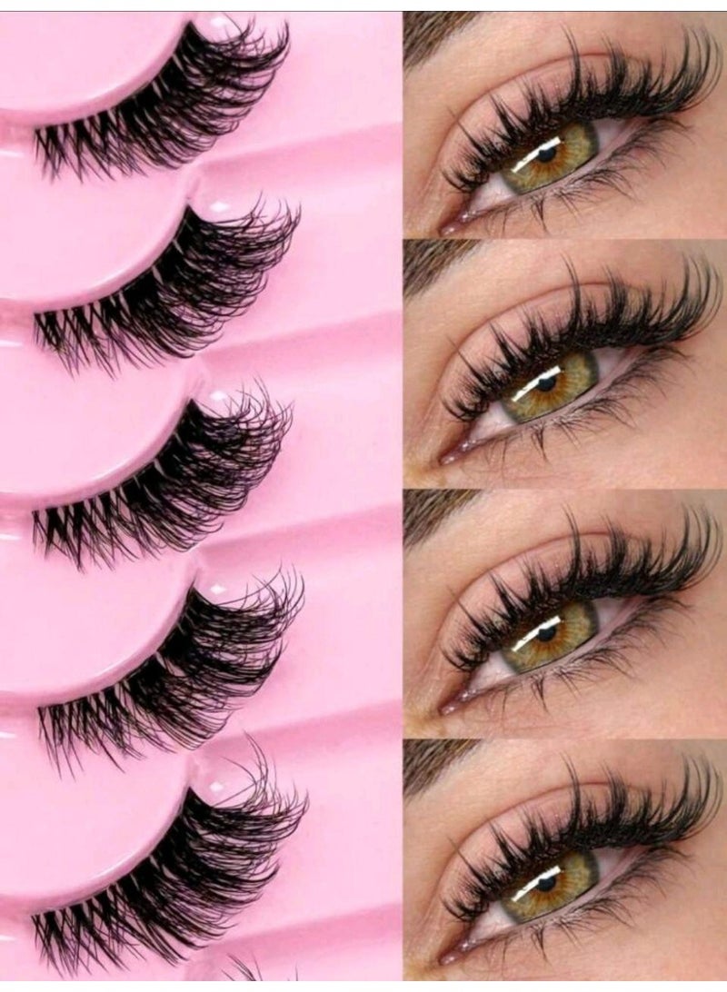 شي إن 9 Pairs Half Lashes With Clear Band Natural Look Cat Eye Lashes - Image 3