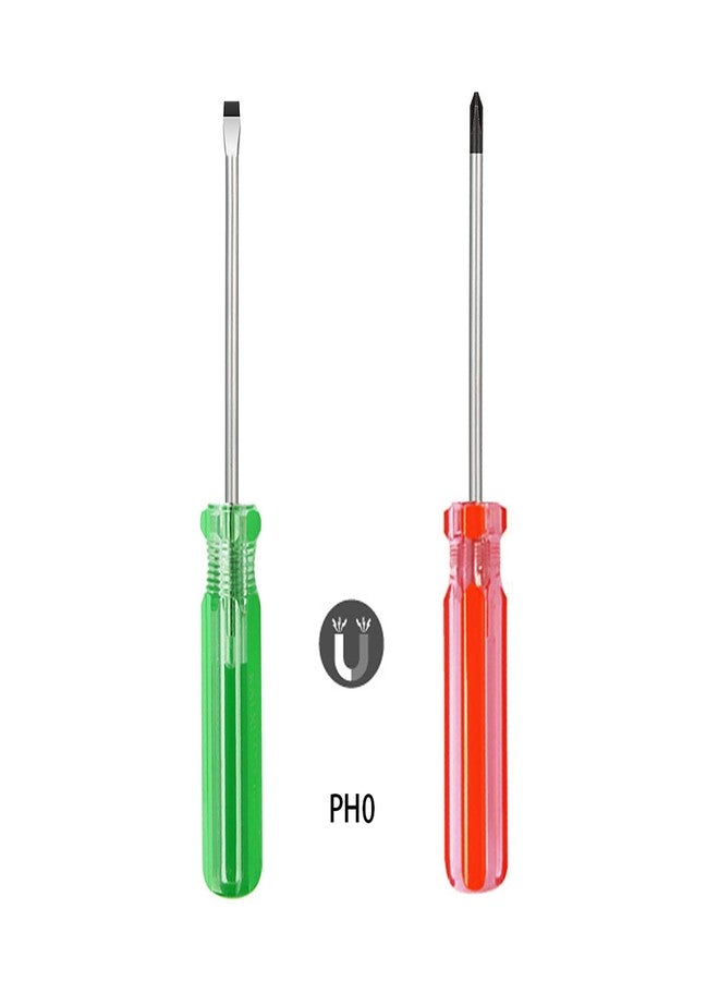 Buspoll small screwdriver tool flat head and Phillips screw driver- #2 Phillips, Slotted 1/4” used to repair children's toys; musical instruments, microphones loose screws - Image 1