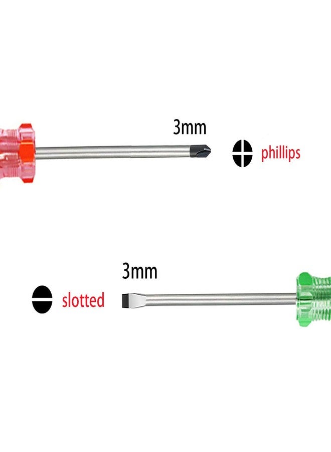 Buspoll small screwdriver tool flat head and Phillips screw driver- #2 Phillips, Slotted 1/4” used to repair children's toys; musical instruments, microphones loose screws - Image 5