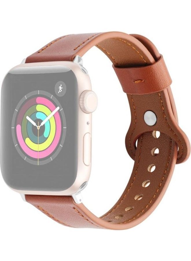 نيبمينينت سوار ساعة بديل بتصميم عرقي لسلسلة ساعات أبل 1/2/3/4/5/6/7/SE مقاس 38/40/41 مم البني الفاتح - Image 1