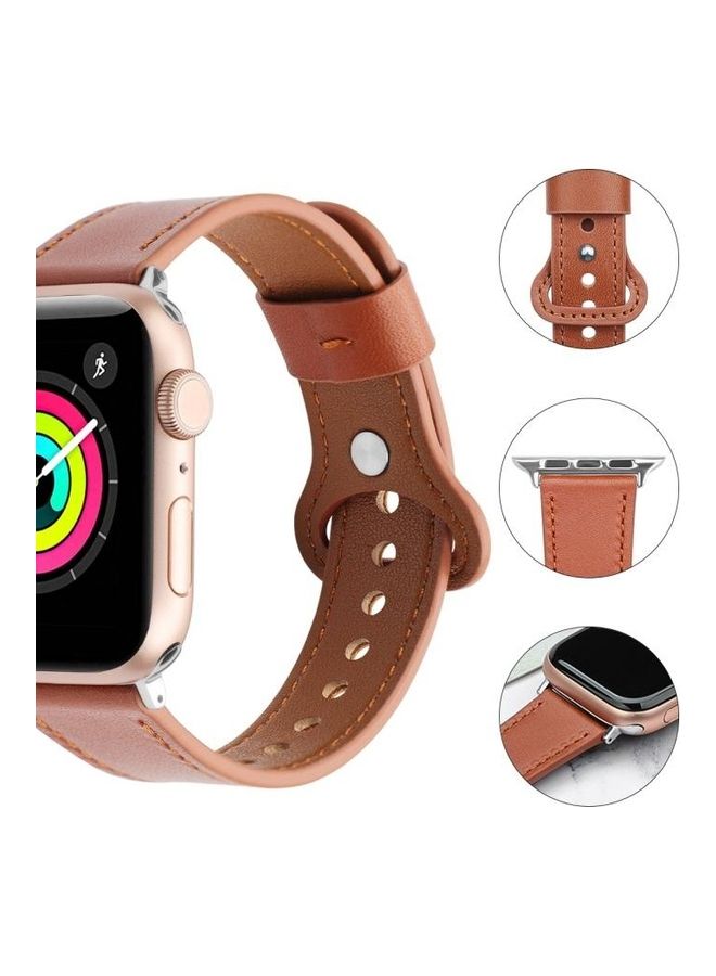 نيبمينينت سوار ساعة بديل بتصميم عرقي لسلسلة ساعات أبل 1/2/3/4/5/6/7/SE مقاس 38/40/41 مم البني الفاتح - Image 3