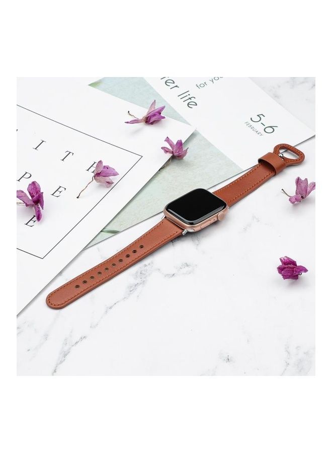 نيبمينينت سوار ساعة بديل بتصميم عرقي لسلسلة ساعات أبل 1/2/3/4/5/6/7/SE مقاس 38/40/41 مم البني الفاتح - Image 5