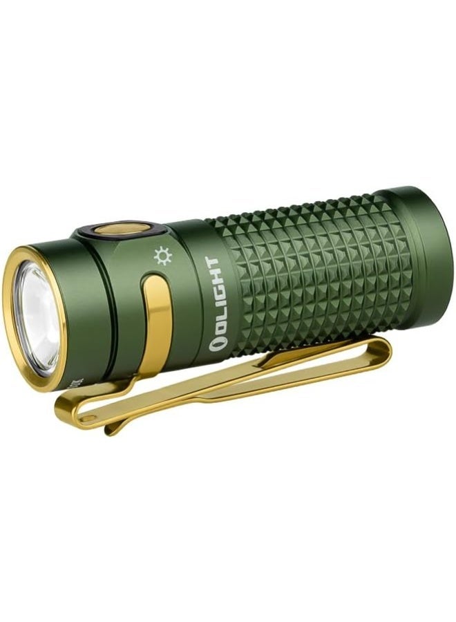 OLIGHT Baton 4 EDC 1300 Lumens Rechargeable LED Small Torch, Pocket Flashlight with Micro-Perforated Indicator for Outdoors, Indoors and Emergency (OD Green) - Image 1