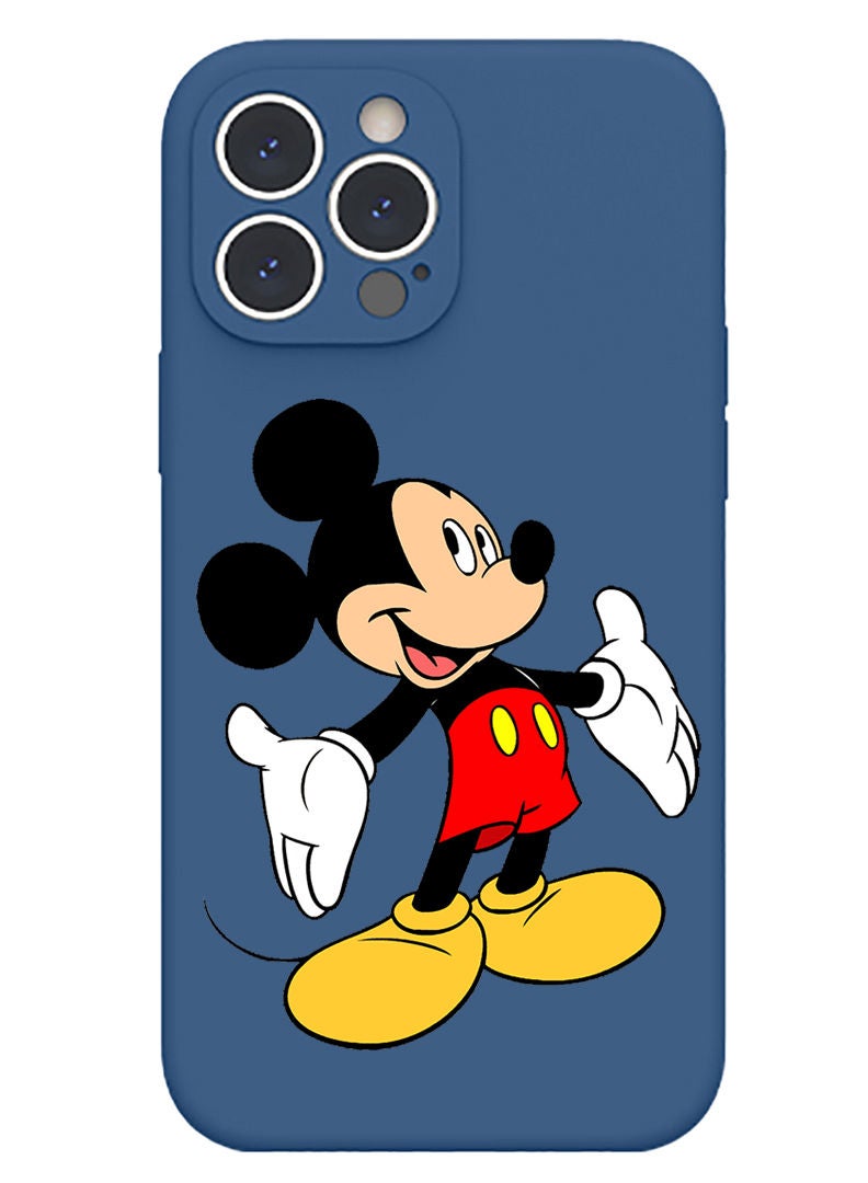 Theodor Protective Slim Fit Case Liquid Silicone Cover with Full Body Protection Anti-Scratch Shockproof Case For iPhone 12 Pro Max Blue  - Mickey Mouse 1 - Image 1