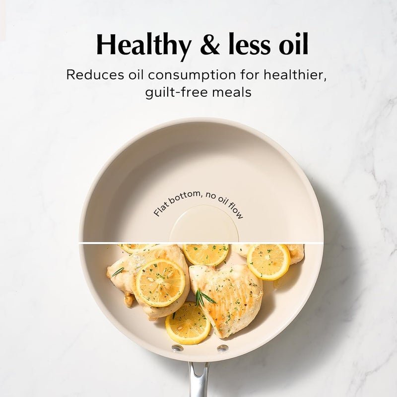 Redchef مقلاة بيض سيراميك غير لاصقة، مقلاة قلي غير لاصقة، مقلاة طهي 8 بوصة غير سامة مع مقبض بارد للم induction، خالية من PTFE و PFAS و PFOA، آمنة في غسالة الصحون/الفرن (زرقاء) - Image 2