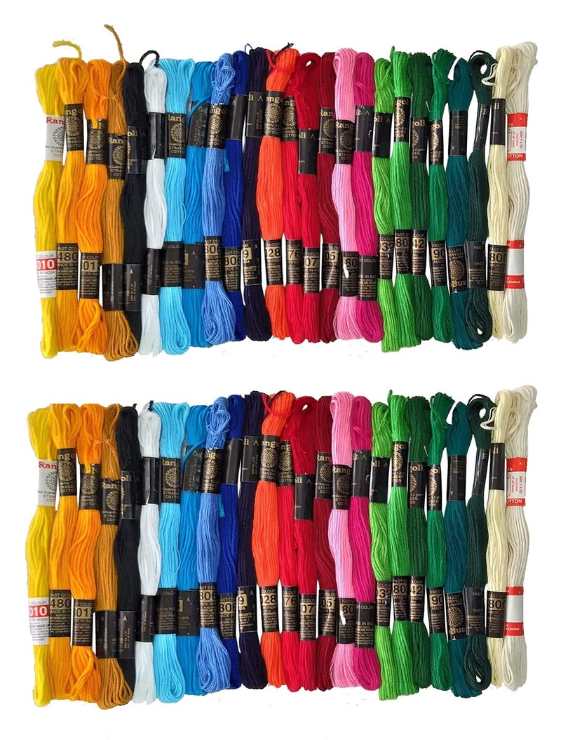 TE TE Ultimate Cross Stich Embroidery Thread Set: Premium Stranded Cotton Threads for Hand Embroidery&Craft. Create Masterpieces With Embroidery Floss Thread Skein Vibrant Colors(1St&1St)(Pc Of 50),150Gm  - Image 1