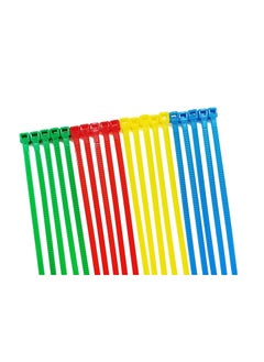 ECVV Cable Ties Multicolour (50 Pack), Wire Ties With Tensile Strength, Self-Locking Heavy Duty Nylon Plastic Zip Ties Wraps For Office, HoUSehold And Outdoor ||4.8mm x 200mm Random Color||