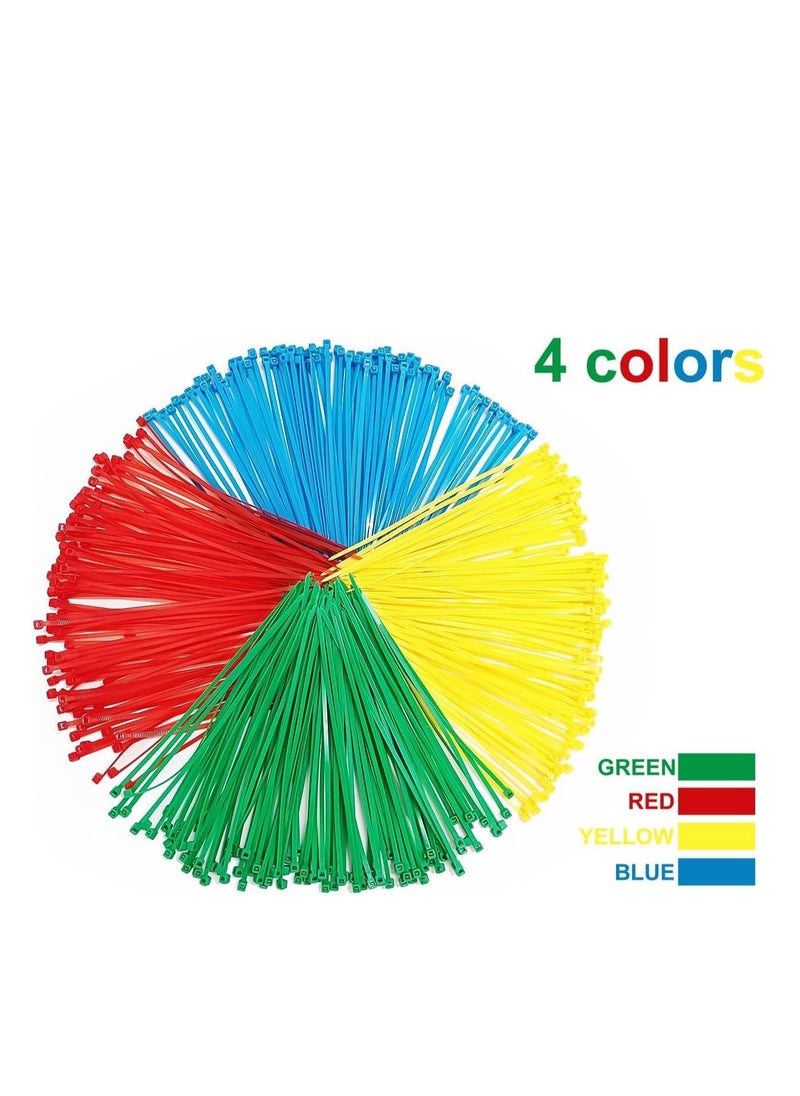 ECVV - ECVV Cable Ties Multicolour (50 Pack), Wire Ties With Tensile Strength, Self-Locking Heavy Duty Nylon Plastic Zip Ties Wraps For Office, HoUSehold And Outdoor ||4.8mm x 200mm Random Color|| - Image 1