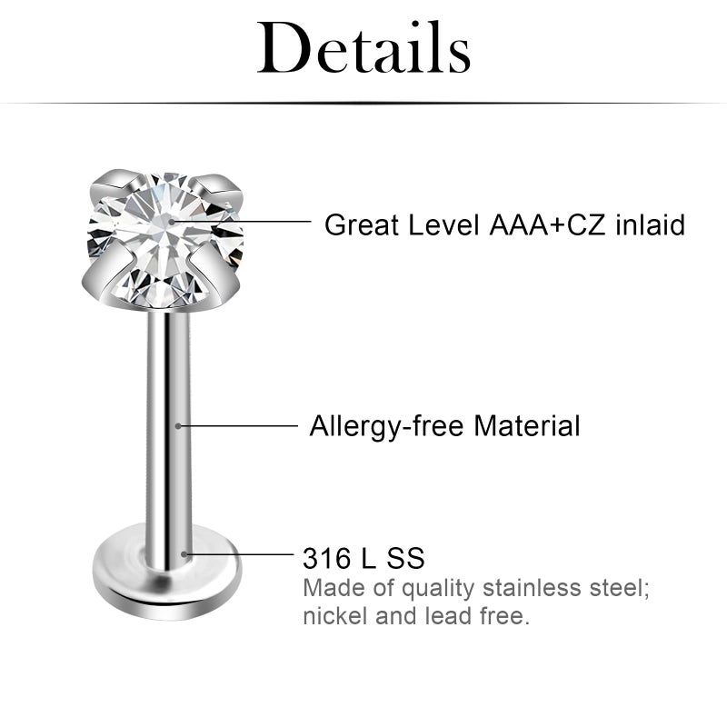 ONESING 25 Pcs Tragus Piercing Jewelry 16g 20g Silver Tragus Jewelry Hypoallergenic Forward Helix Piercing Jewelry Surgical Stainless Steel Cartilage Earrings for Women Hoop Ear Cuffs - Image 2