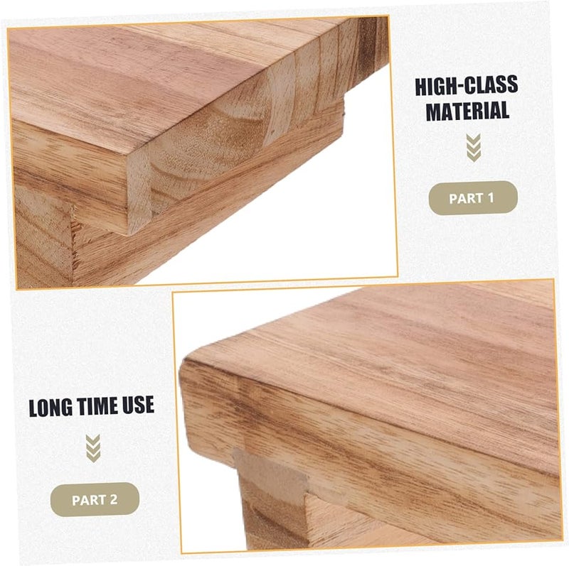 Ergonomic Wood Footrest Stool Lightweight Paulownia Step Stool for Office Living Bathroom - Image 5