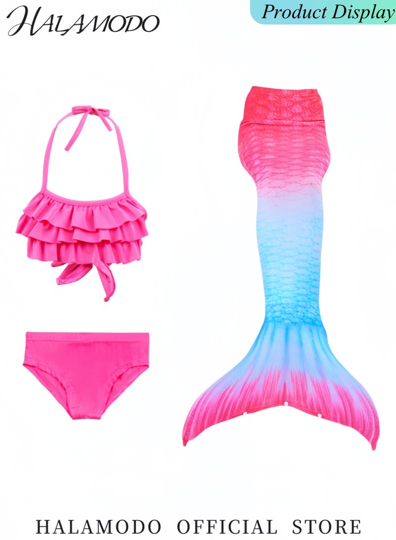 3PCS Girl's Mermaid Tails Princess Dress Up Mermaid Tails Great Gift for Girls 3-12 Year Old,No Monofin Included - Image 4