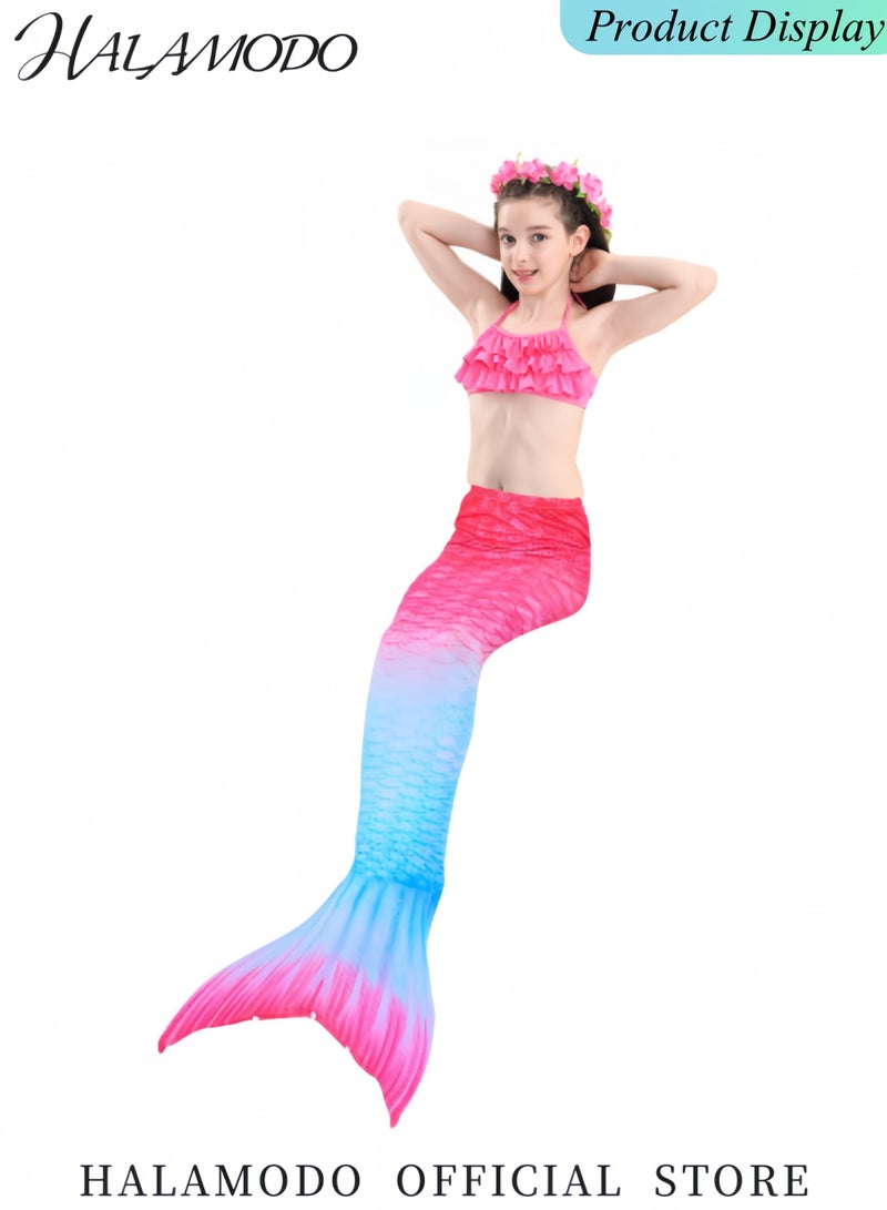 3PCS Girl's Mermaid Tails Princess Dress Up Mermaid Tails Great Gift for Girls 3-12 Year Old,No Monofin Included - Image 3