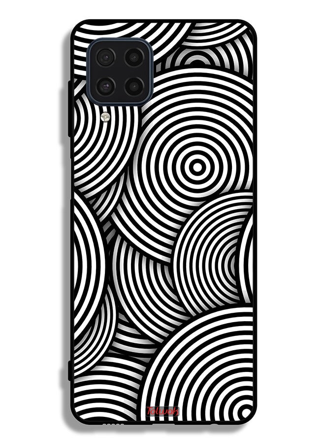 Tolwak Samsung Galaxy F22 Protective Case Cover Circles Illusion Pattern - Image 2