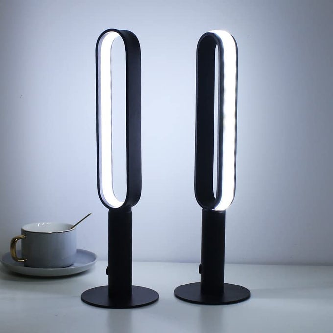 BLACK MODERN LED RECHARGEABLE TABLE LAMP BEDROOM RING DESK LAMP RESTAURANT NIGHT LIGHT HOME DECOR ENERGY SAVING DESK LAMP WHITE LIGHT1 WHITE LIGHT