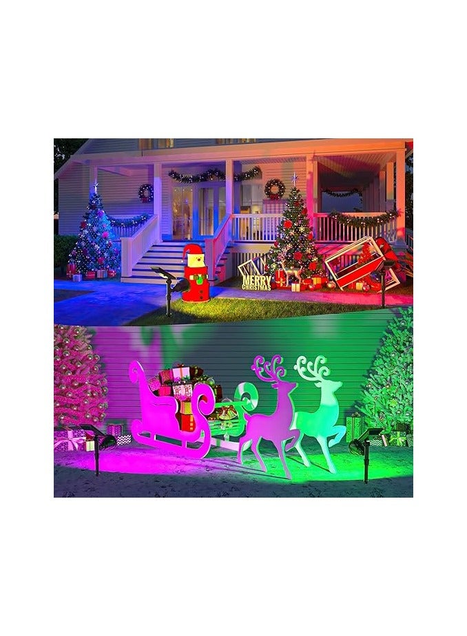 73Hours 4 Pack  Spot Lights -  Solar Lights Outdoor Waterproof Color Changing Spotlights for House Decor, Outside Landscape Light with 9 Light Option Floodlights for Yard Driveway Tree - Image 3