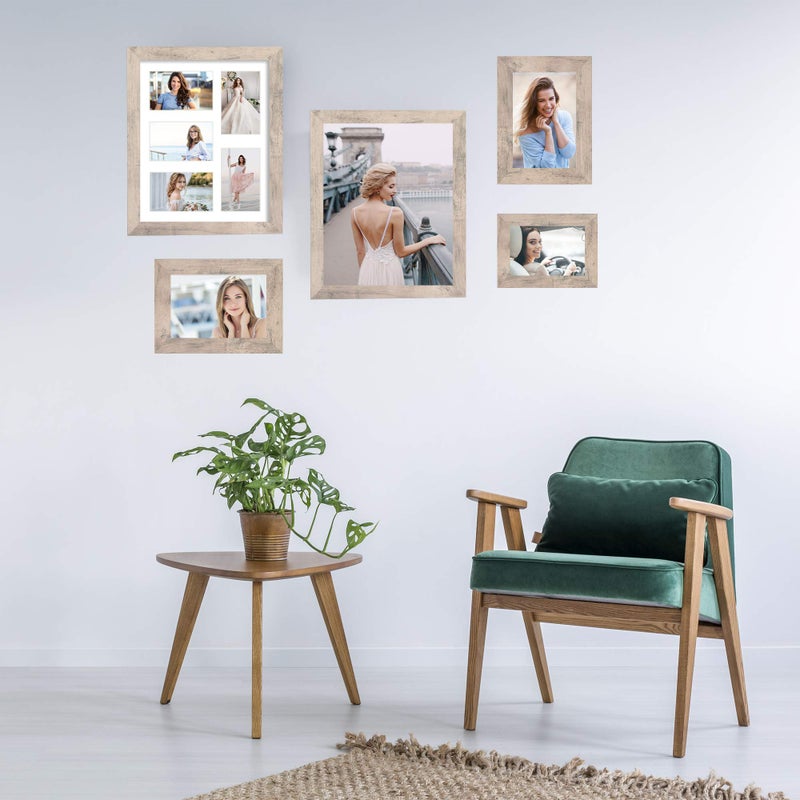 iRahmen 4 Pack 5x7 Picture Frame Smoke Grey Set with High Definition Glass 5 x 7 Photo Frames for Desktop Display and Wall Mounting. - Image 5