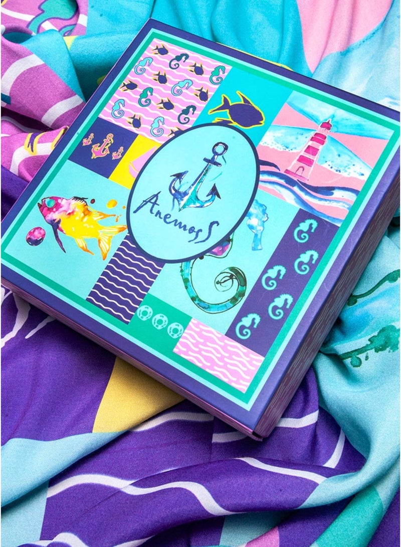 أنيموس باريو شاطئي للنساء، مقاس 120×140 سم، غطاء سباحة، لفّة سارونغ للنساء، تنورة لملابس السباحة، وشاح شاطئي طويل الحجم، بطباعة ملوّنة - Image 5