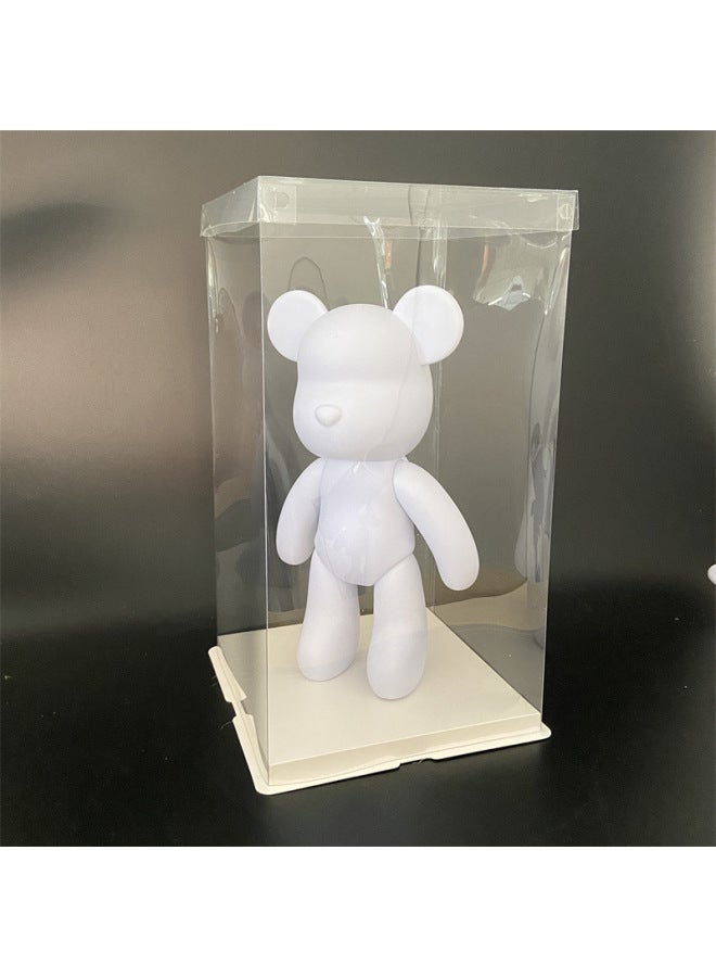 Fluid Bear Material Package Disposable Cup Tablecloth Handmade Diy Tool Kit Vinyl Toy Hand Painting Pen Wholesale-Color:33cm Transparent Box  - Image 1