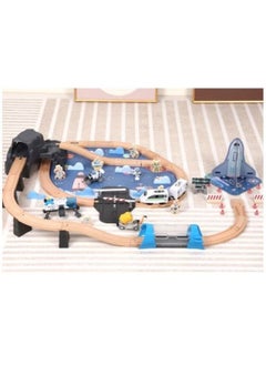 Generic Wooden Space Rail Track Set Kids Toys Wood Puzzle Austronaut Rail Transit Electric Train Track For Space Shuttle Children Toy  - Image 1