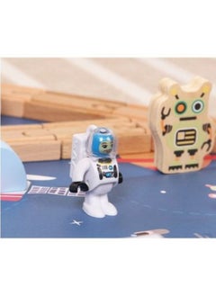Generic Wooden Space Rail Track Set Kids Toys Wood Puzzle Austronaut Rail Transit Electric Train Track For Space Shuttle Children Toy  - Image 5
