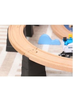 Generic Wooden Space Rail Track Set Kids Toys Wood Puzzle Austronaut Rail Transit Electric Train Track For Space Shuttle Children Toy  - Image 4
