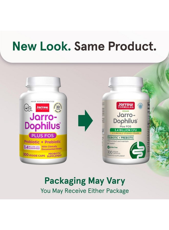 Jarrow Formulas Jarro-Dophilus + FOS - 3.4 Billion CFU Per Serving - Prebiotic & Probiotics Supplement for Immune & Intestine Support - Up to 300 Servings (Veggie Caps) - Image 2