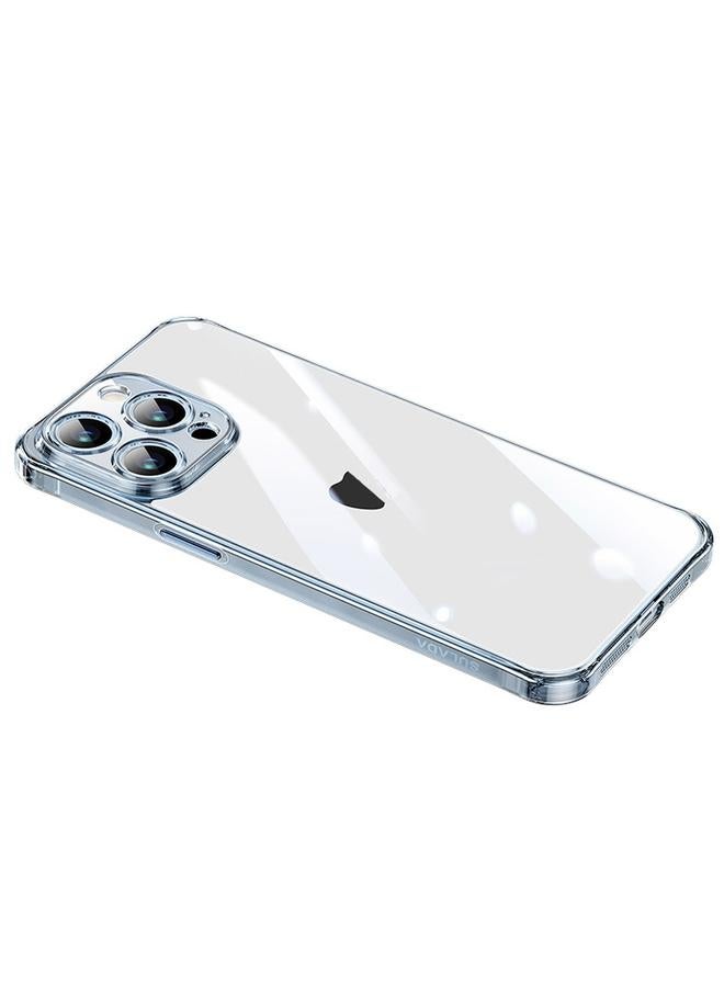 The Bros Case For iPhone 15 Pro Max TPU Frame + Tempered Glass Transparent Phone Case