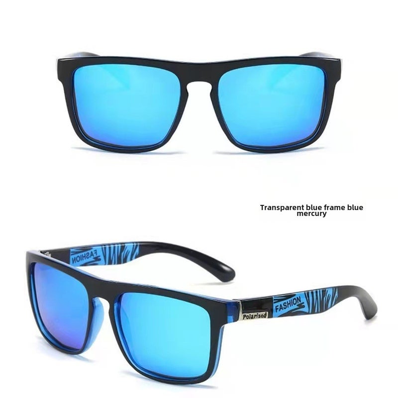Generic D518 Polarized Sports Sunglasses for Men B4-Transparent blue frame/Binbalan 731 