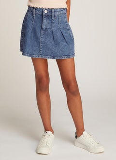 TOMMY HILFIGER Youth Denim Pleated A-Line Mini Skirt  - Image 1