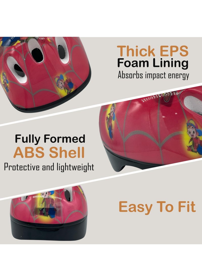 Spall Kids Bike Helmet Set Skateboard Knee Pads - Kids Helmet Elbow Pads Wrist Guards Adjustable for 3~10yrs Girl Boy Kids Protective Gear Set for Sport Cycling Bike Roller Skating Scooter - Image 3