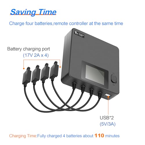 Hanatora LCD Charger with Storage Charge for DJI Air 3 Battery,Fast Multi Simultaneous Charging Hub Accessories - Image 3