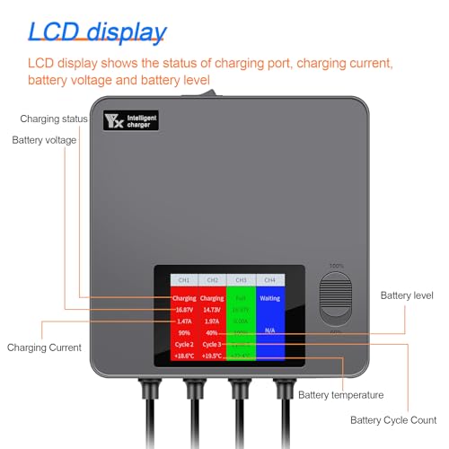 Hanatora LCD Charger with Storage Charge for DJI Air 3 Battery,Fast Multi Simultaneous Charging Hub Accessories - Image 5