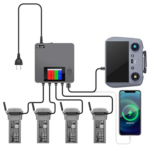 Hanatora LCD Charger with Storage Charge for DJI Air 3 Battery,Fast Multi Simultaneous Charging Hub Accessories - Image 1