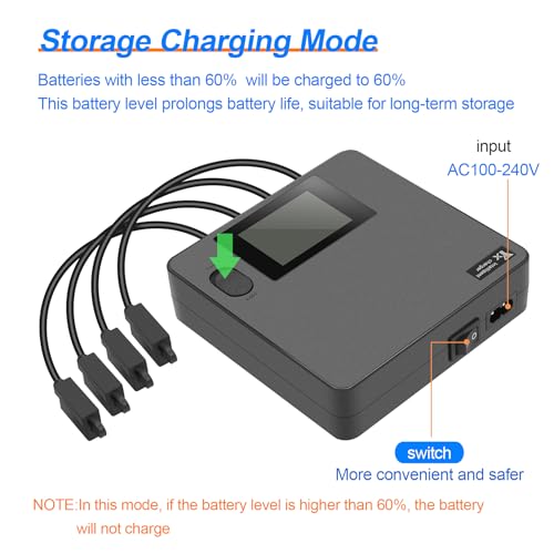 Hanatora LCD Charger with Storage Charge for DJI Air 3 Battery,Fast Multi Simultaneous Charging Hub Accessories - Image 4