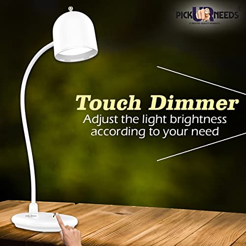 Pick Ur Needs White Desk Lamp Rechargeable For Study Lamp/Table Lamp Led Eye-Caring With Usb Charging Cable Touch Control Flexible Head - Image 2