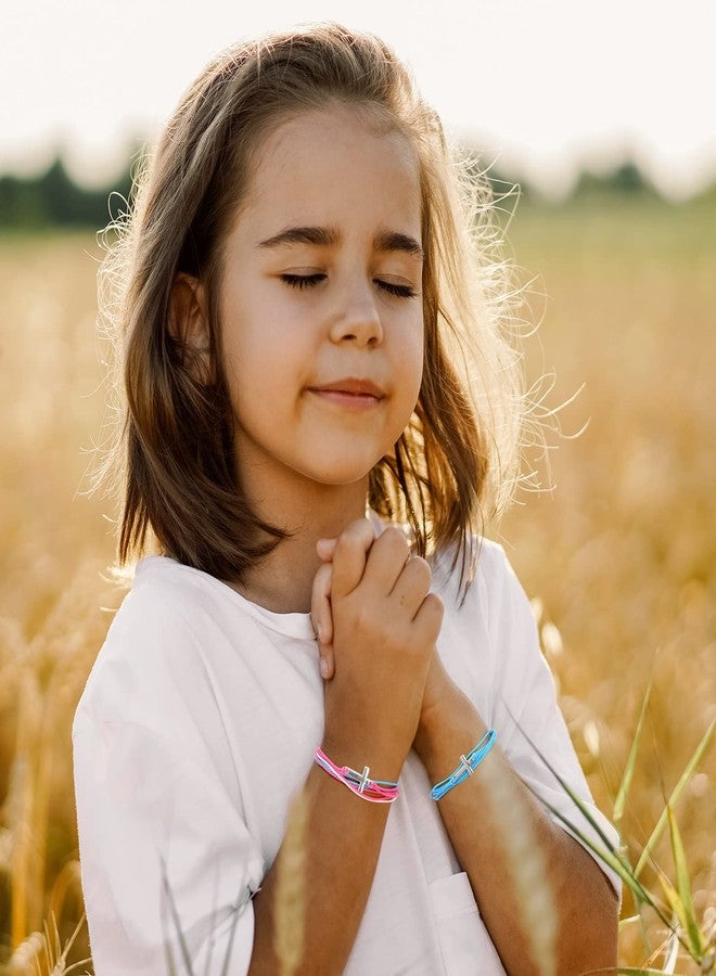 Inbagi 30 Pcs Cross Bracelet Cross Friendship Bracelet Handmade Adjustable String Nylon Rope Braided String Rope Christian Bracelets for Women Men Boy Girls Baptism BFF Lucky Gifts - Image 5