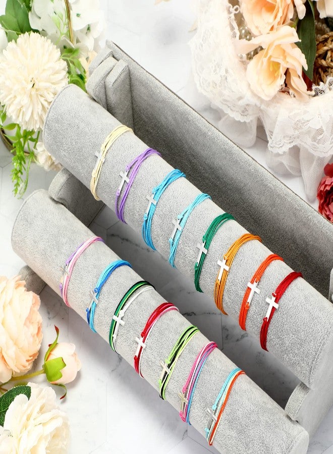 Inbagi 30 Pcs Cross Bracelet Cross Friendship Bracelet Handmade Adjustable String Nylon Rope Braided String Rope Christian Bracelets for Women Men Boy Girls Baptism BFF Lucky Gifts - Image 4