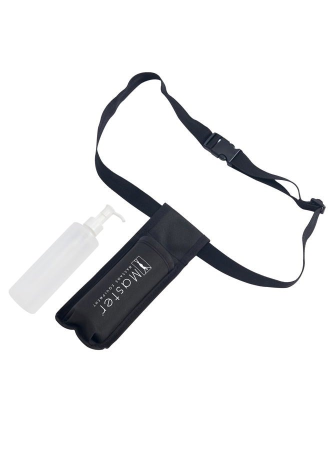 Master Massage Single Bottle Massage Oil Holster Case Bag-Adjustable and Heat-Resistant Bottle Cream & Lotion Single Holster Bag Kit– Incl. One 8 Oz Refillable Pump Dispenser - Image 4