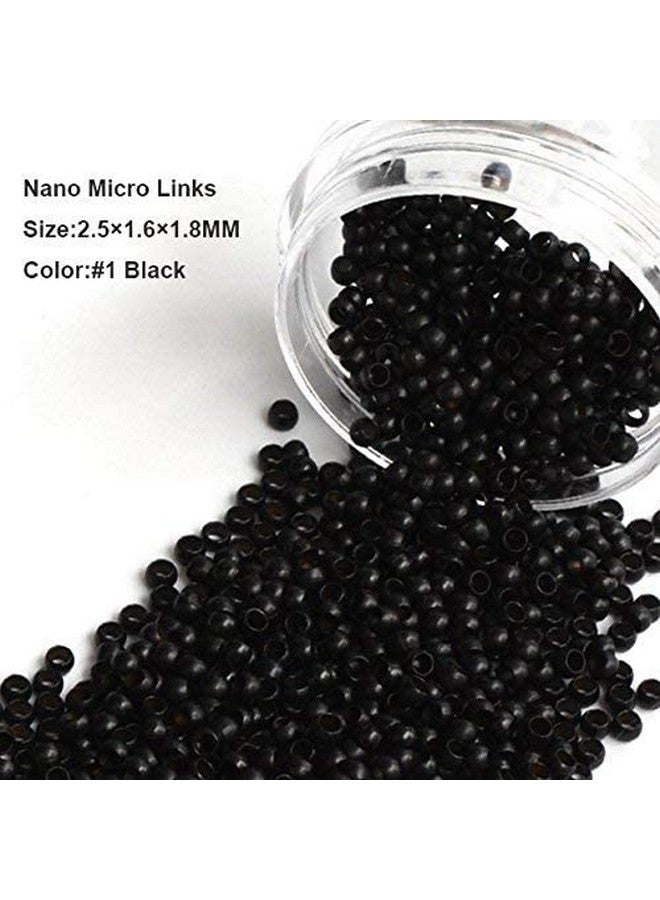 Funyn Nano Copper Micro Rings Dreadlock Beads Microlink Nano Micro Tube Ring For Tip/Ring Hair Extensions Link Hair Tools Accessories (1 Black) - Image 4