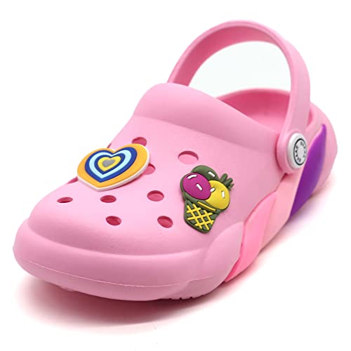 SVAAR Slingback Clog Shoes for Boys & Girls || Indoor & Outdoor Sandals Clogs for Kids with 4 Cartoon Charm Baby Pink - Image 3