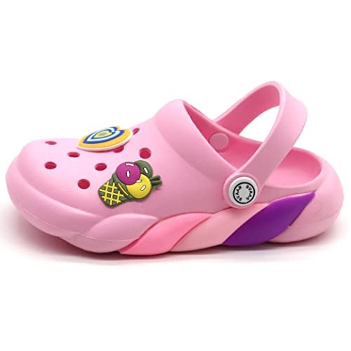 SVAAR Slingback Clog Shoes for Boys & Girls || Indoor & Outdoor Sandals Clogs for Kids with 4 Cartoon Charm Baby Pink - Image 5