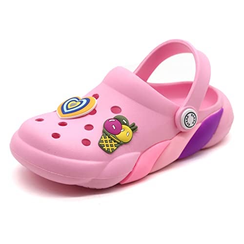 SVAAR Slingback Clog Shoes for Boys & Girls || Indoor & Outdoor Sandals Clogs for Kids with 4 Cartoon Charm Baby Pink - Image 4