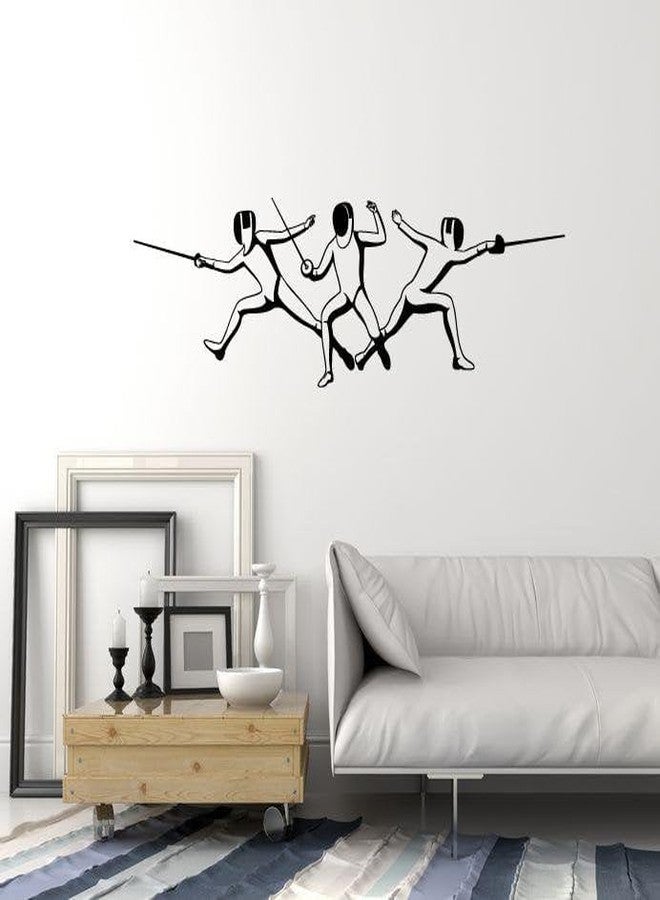 SnappySticker Foil Fencing School Decor Wall Sticker for Bedroom Living Room Office ? Large Removable Waterproof Vinyl Wall Decal ? Home Decor Sticker Size: 17 X55