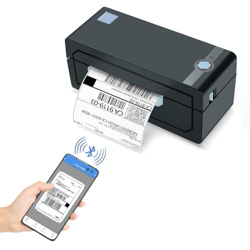 JADENS Bluetooth Thermal Shipping Label Printer – Wireless 4x6 Shipping Label Printer, Compatible with Android&iPhone and Windows, But Not Mac,Widely Used, Amazon, Shopify - Image 1