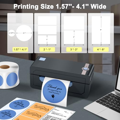 JADENS Bluetooth Thermal Shipping Label Printer – Wireless 4x6 Shipping Label Printer, Compatible with Android&iPhone and Windows, But Not Mac,Widely Used, Amazon, Shopify - Image 5