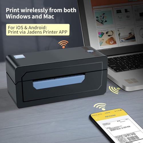 JADENS Bluetooth Thermal Shipping Label Printer – Wireless 4x6 Shipping Label Printer, Compatible with Android&iPhone and Windows, But Not Mac,Widely Used, Amazon, Shopify - Image 2